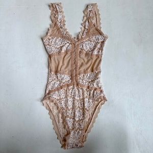 Caribbean Queen Nude Lace Bodysuit